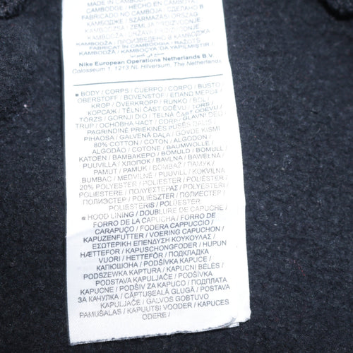 Nike Women Black Medium Pullover Hoodie with Logo Print