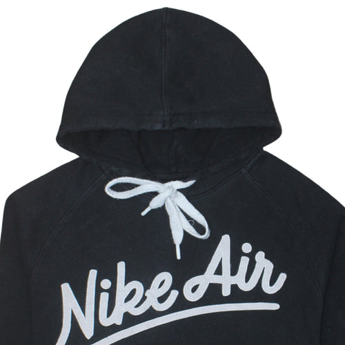 Nike Women Black Medium Pullover Hoodie with Logo Print