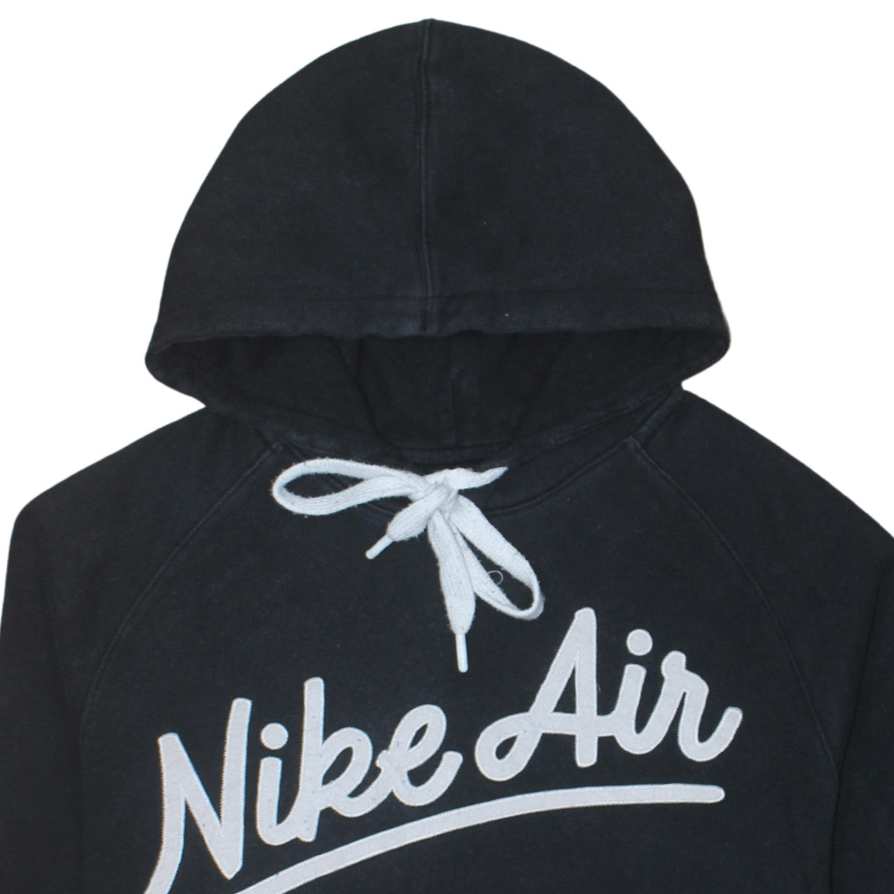 Nike Women Black Medium Pullover Hoodie with Logo Print