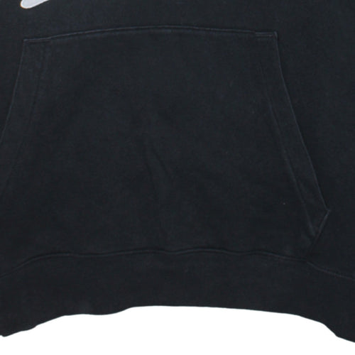 Nike Women Black Medium Pullover Hoodie with Logo Print