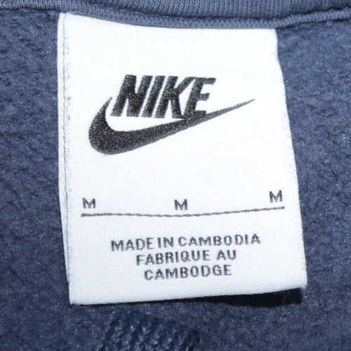 Nike Men's Blue Pullover Hoodie M Logo Sportswear Sweatshirt