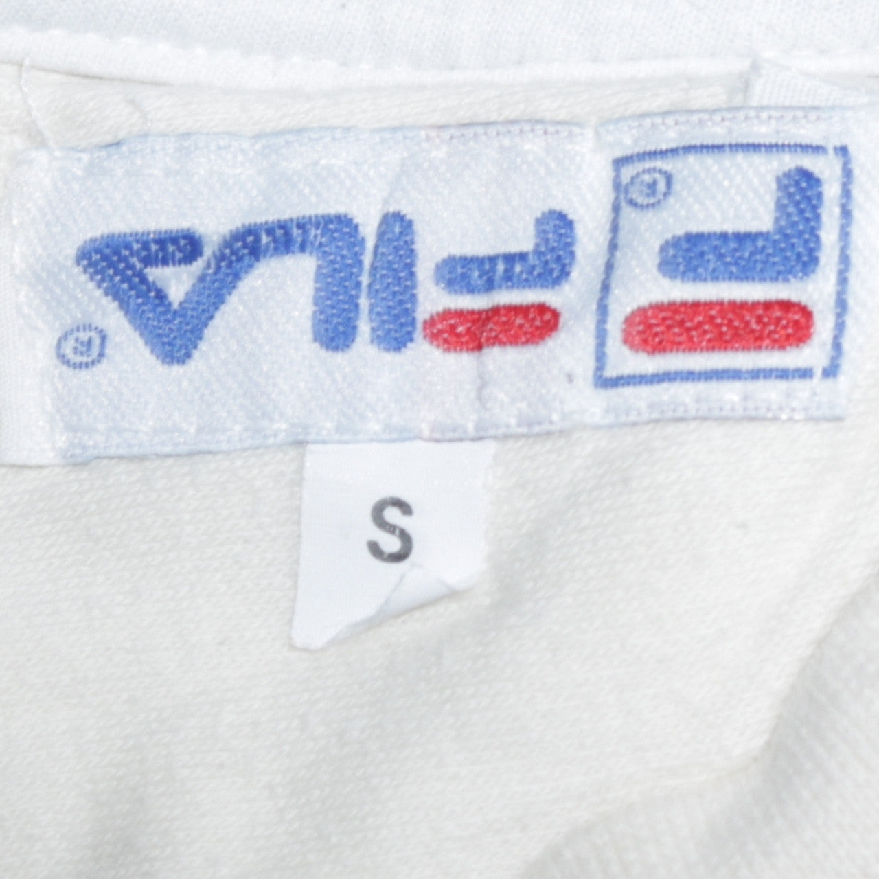 Fila Men's White Embroidered Logo Pullover Sweatshirt S Vintage