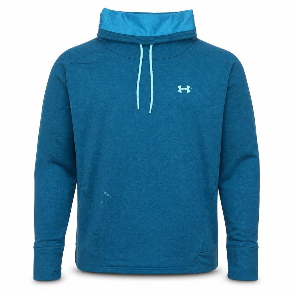 Front view of Under Armour Men's Blue M Pullover Sweatshirt High Neck Logo