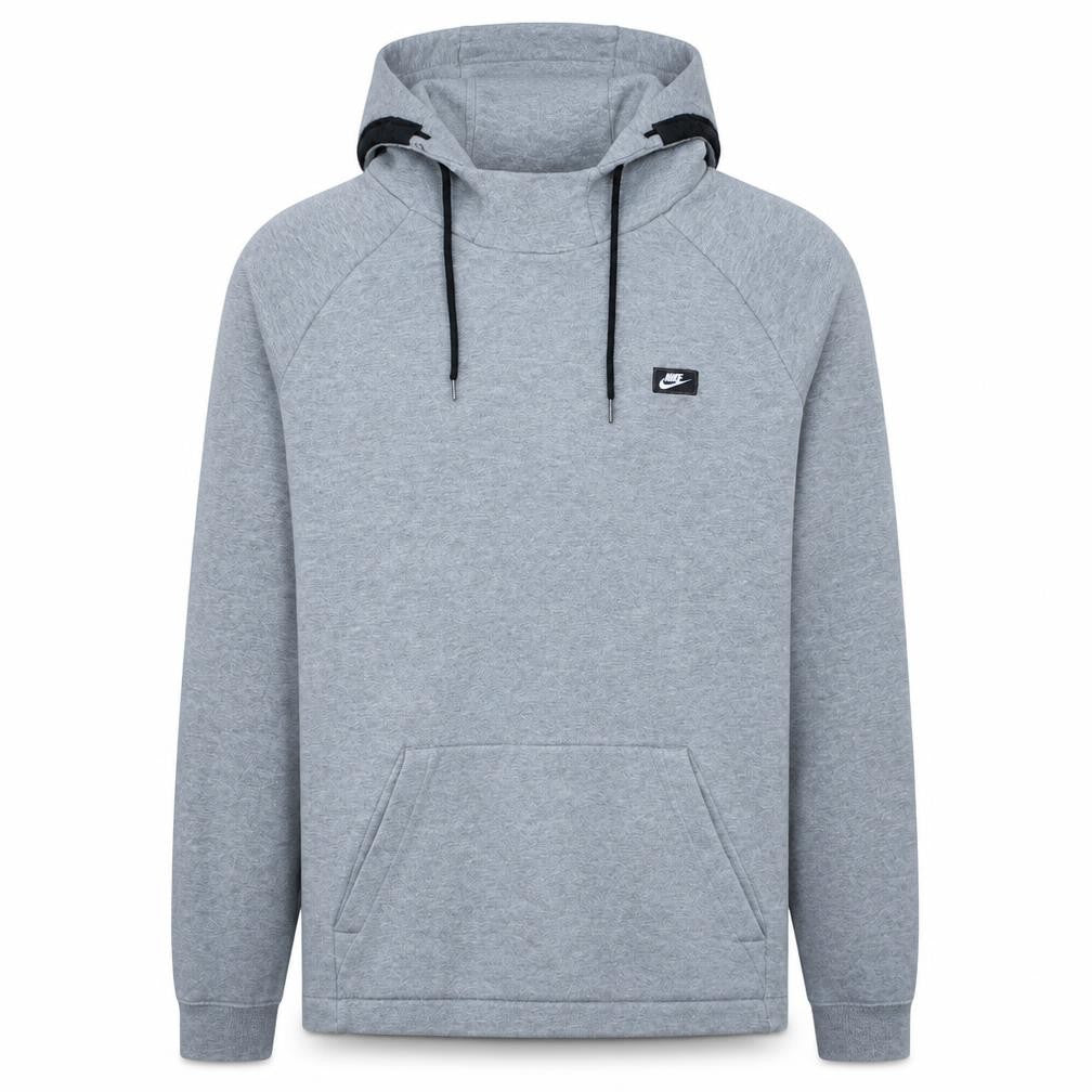 Nike Men's Grey Pullover Hoodie M Regular Fit Fleece Sportswear