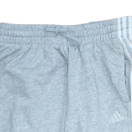 Adidas Women Grey Joggers S Regular Fit Sweatpants Elastic Waist