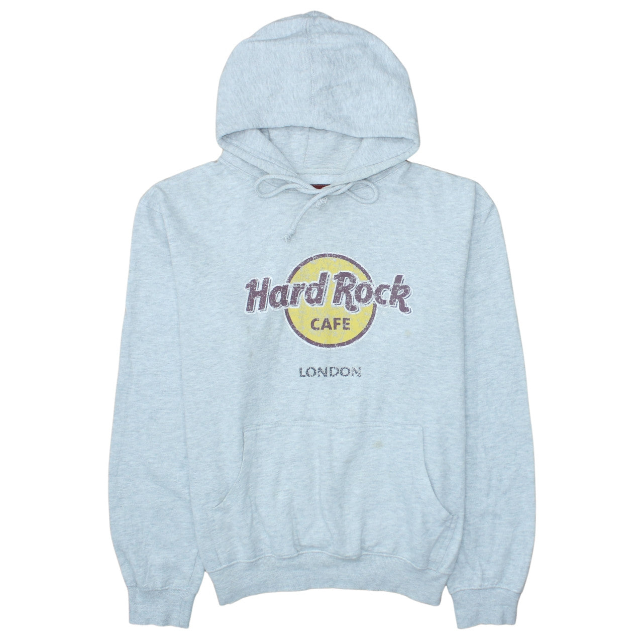 Hard Rock Cafe London Mens Grey Pullover Hoodie L Fleece Logo