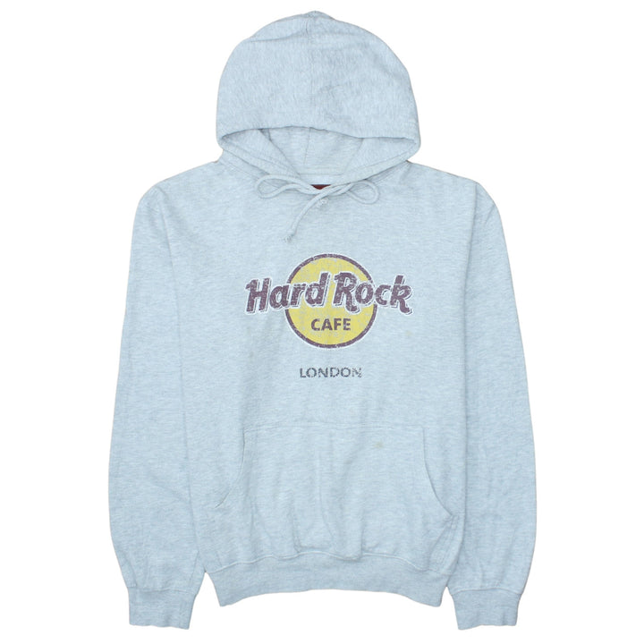 Hard Rock Cafe London Mens Grey Pullover Hoodie L Fleece Logo