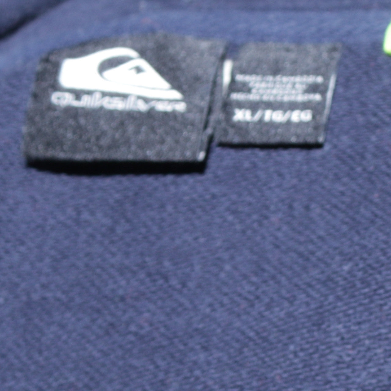 Quiksilver Men's Navy Blue XL Full Zip Hoodie Cotton Blend