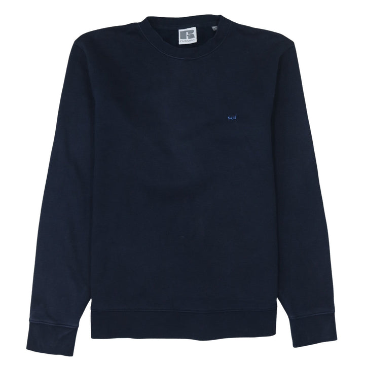 Russell Mens Blue Crew Neck Pullover Sweatshirt Size M
