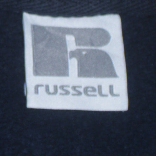 Russell Mens Blue Crew Neck Pullover Sweatshirt Size M