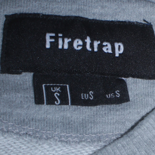 Firetrap Men Grey Graphic Crew Neck Sweatshirt Size S