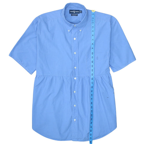 Ralph Lauren Women's Blue Shirt Dress Size 16 Short Sleeve Cotton