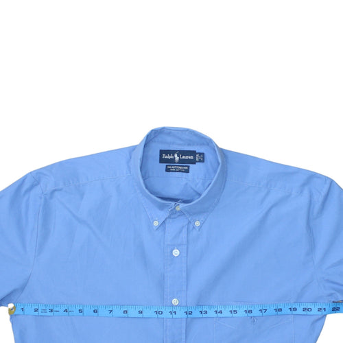Ralph Lauren Women's Blue Shirt Dress Size 16 Short Sleeve Cotton
