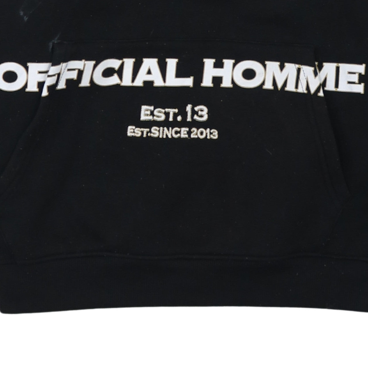 boohooMAN Men's Black XS Pullover Hoodie Graphic Print Embroidered Design