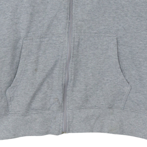 Fila Men's Grey Full Zip Hoodie 2XL Logo Fleece Hooded Sweatshirt