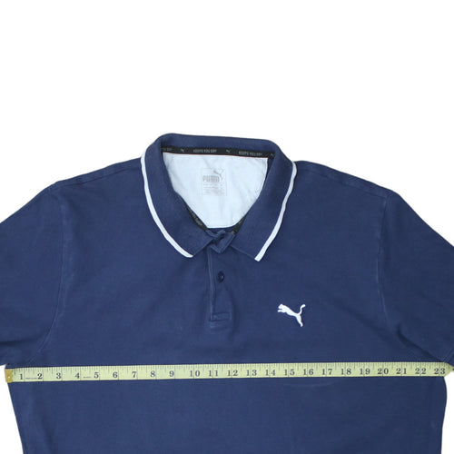 Puma Men's Blue XL Regular Fit Short Sleeve Polo Shirt