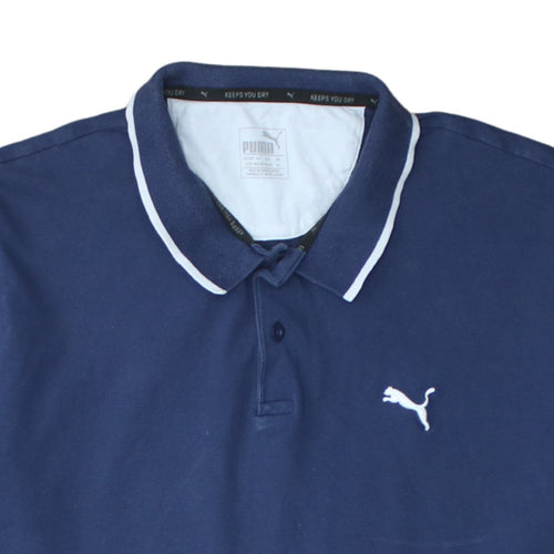 Puma Men's Blue XL Regular Fit Short Sleeve Polo Shirt