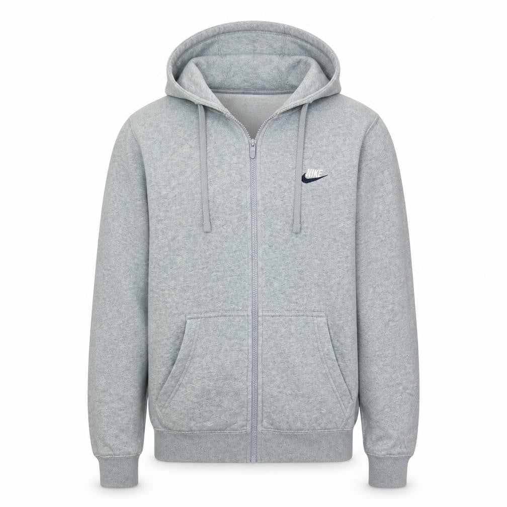 Nike Men's Grey Full Zip Hoodie Size S Regular Fit Fleece