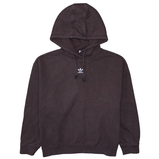 Adidas Women’s Brown Pullover Hoodie M 12-14 Classic Logo Cotton