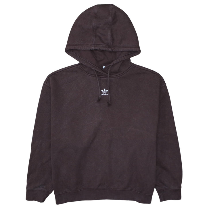 Adidas Women’s Brown Pullover Hoodie M 12-14 Classic Logo Cotton