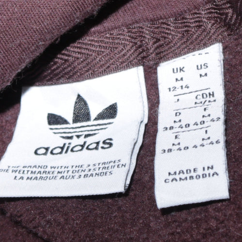 Adidas Women’s Brown Pullover Hoodie M 12-14 Classic Logo Cotton