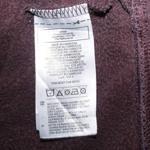 Adidas Women’s Brown Pullover Hoodie M 12-14 Classic Logo Cotton