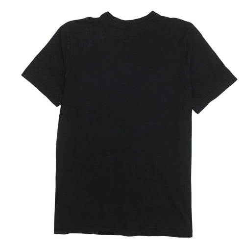 Adidas Mens Black Large Graphic Logo Short Sleeve Crew Neck T-Shirt