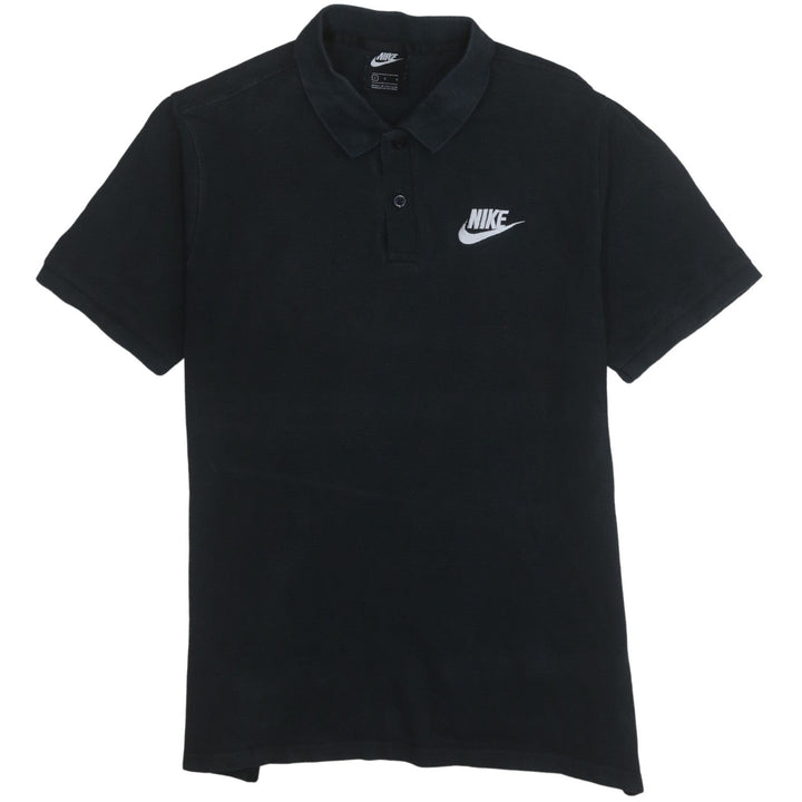 Nike Men's Black Cotton Logo Polo Shirt Size L