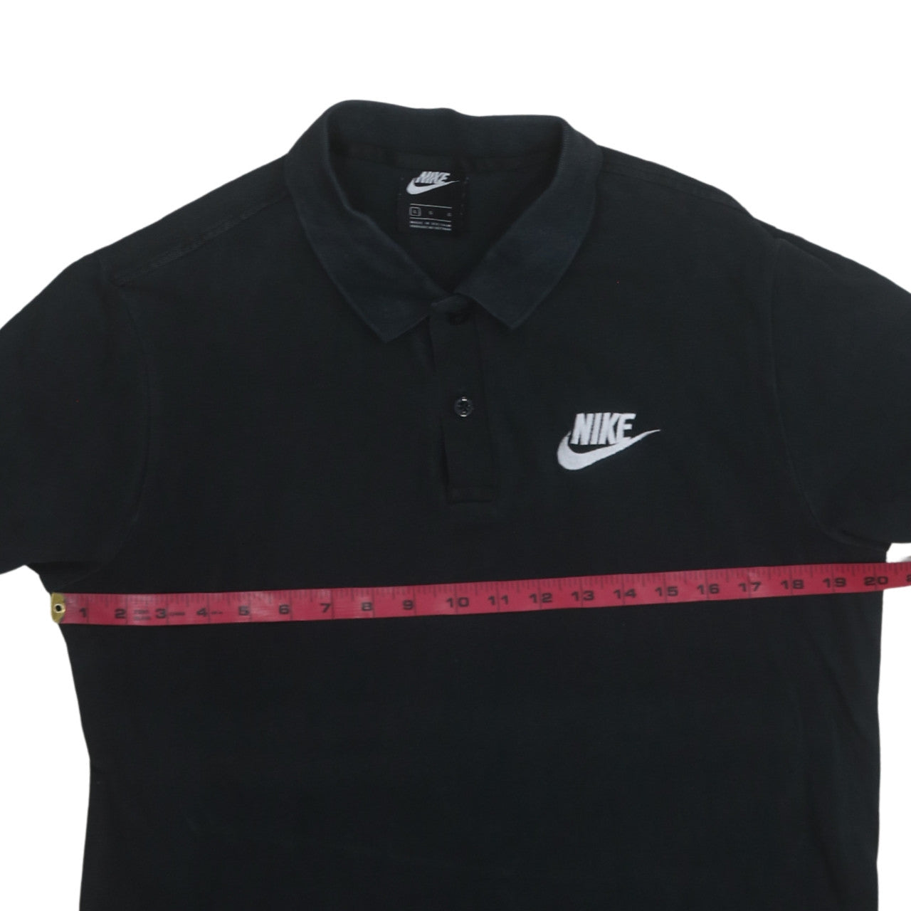Nike Men's Black Cotton Logo Polo Shirt Size L