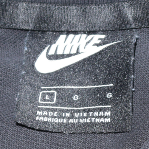 Nike Men's Black Cotton Logo Polo Shirt Size L