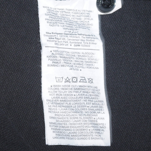 Nike Men's Black Cotton Logo Polo Shirt Size L
