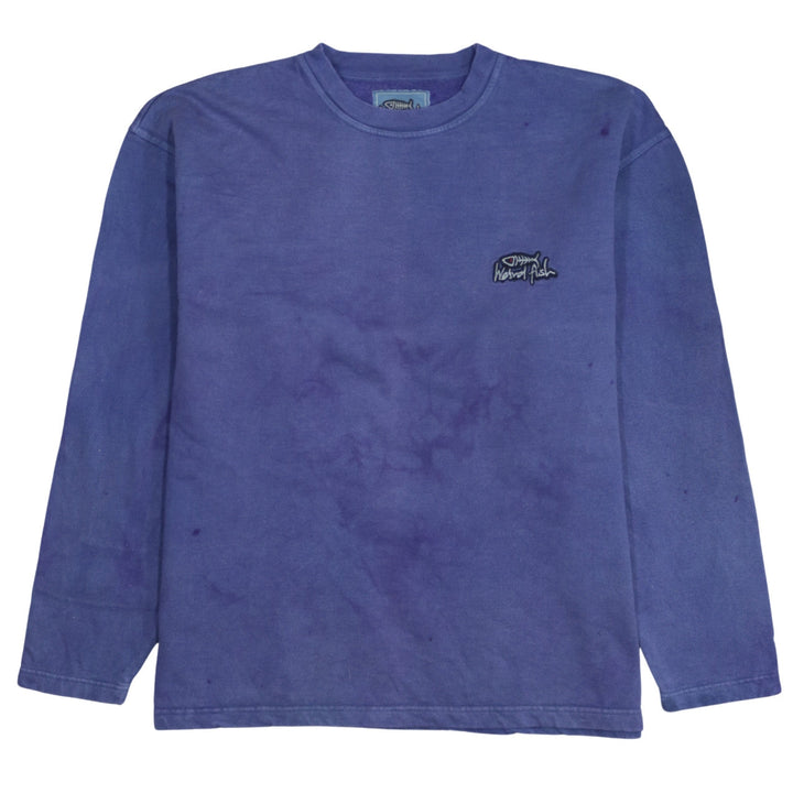 Weird Fish Men's Blue Cotton Crew Neck Pullover Sweatshirt L