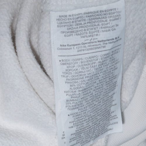 Nike Men's White Pullover Hoodie Size M Logo Print Sportswear