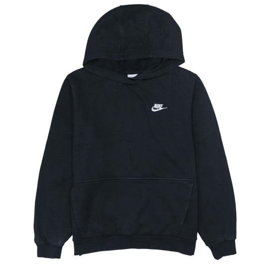 Nike Boys Black Pullover Hoodie XL 158-170cm Hooded Logo Sweatshirt