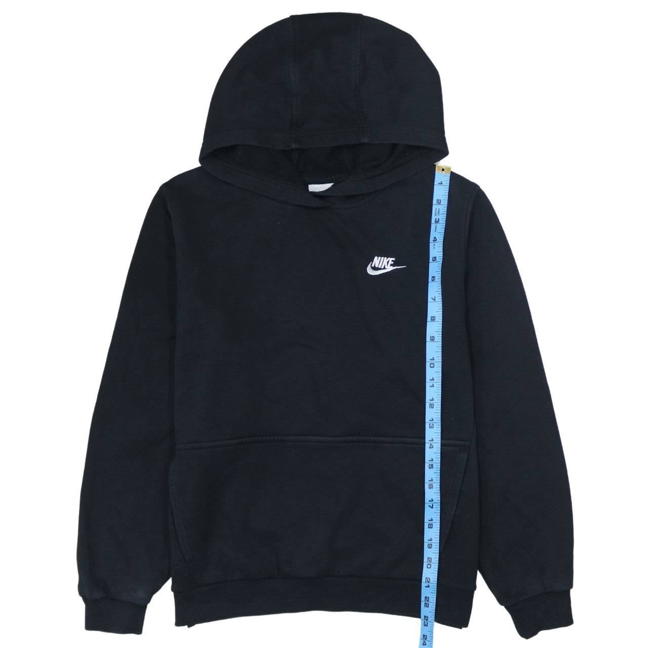 Nike Boys Black Pullover Hoodie XL 158-170cm Hooded Logo Sweatshirt