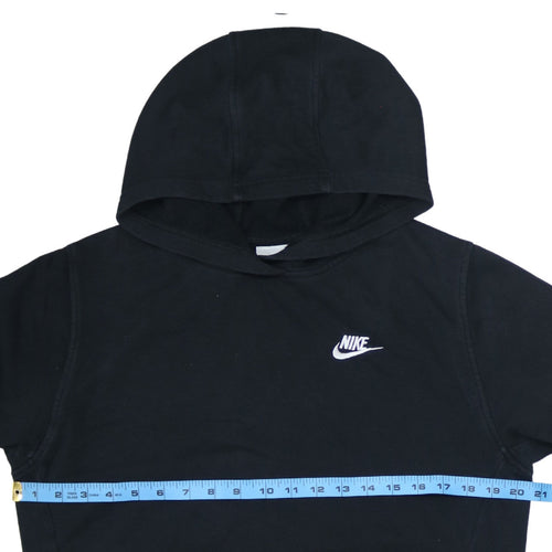 Nike Boys Black Pullover Hoodie XL 158-170cm Hooded Logo Sweatshirt