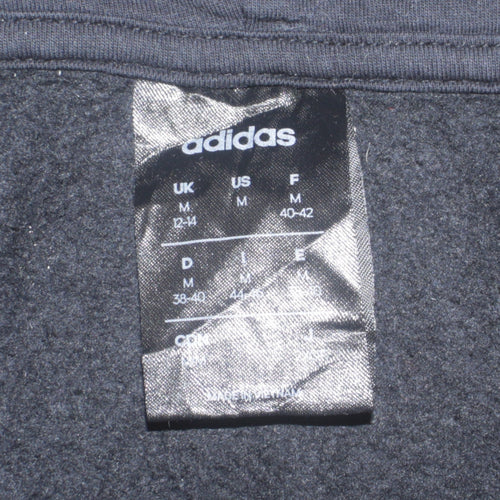 Adidas Womens Black Pullover Hoodie Size M 12-14 Hooded Sweatshirt