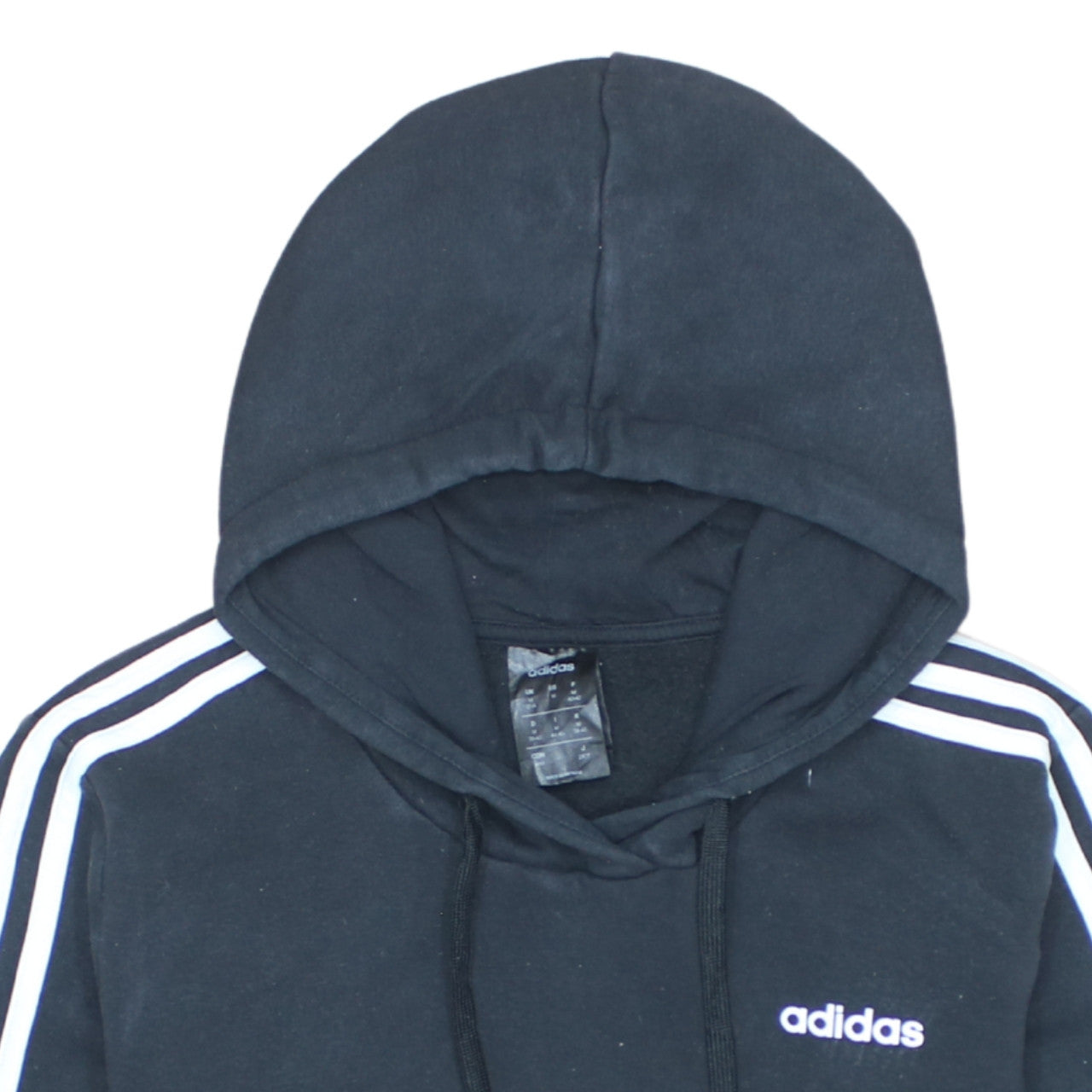 Adidas Womens Black Pullover Hoodie Size M 12-14 Hooded Sweatshirt