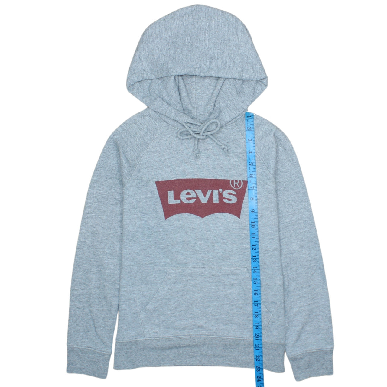 Levi's Men's Grey XS Pullover Hoodie with Logo Print