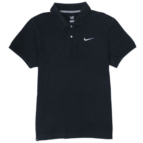 Nike Men's Black Cotton Athletic Polo Shirt Size S