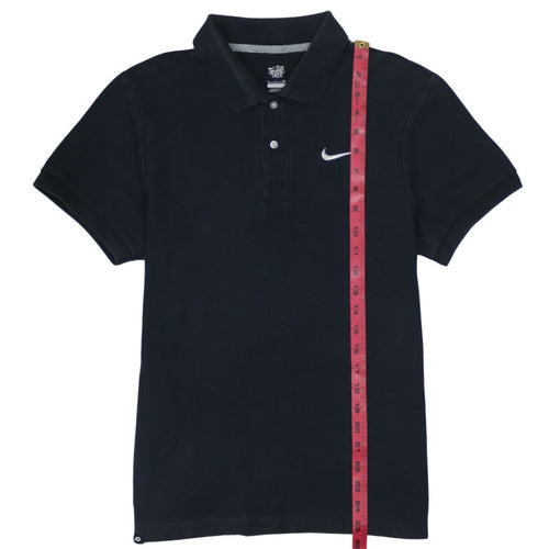 Nike Men's Black Cotton Athletic Polo Shirt Size S
