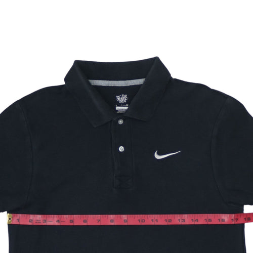 Nike Men's Black Cotton Athletic Polo Shirt Size S
