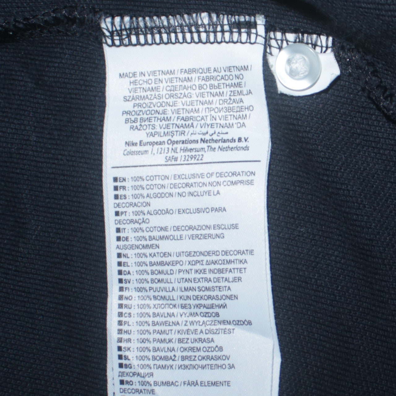 Nike Men's Black Cotton Athletic Polo Shirt Size S