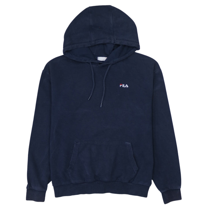 Fila Men's Blue Pullover Hoodie Size M Regular Fit Logo Sweatshirt