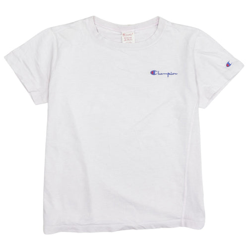 Champion Men's White Medium Embroidered Logo Cotton T-Shirt