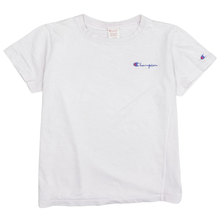Champion Men's White Medium Embroidered Logo Cotton T-Shirt