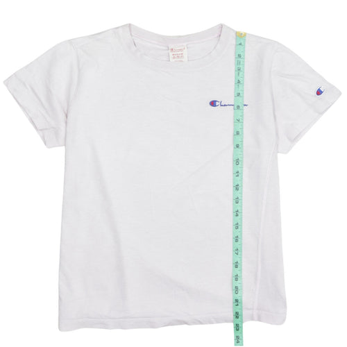 Champion Men's White Medium Embroidered Logo Cotton T-Shirt