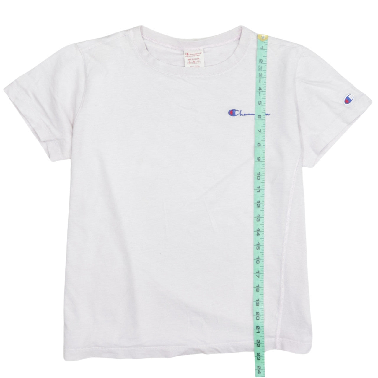 Champion Men's White Medium Embroidered Logo Cotton T-Shirt