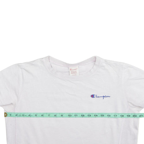 Champion Men's White Medium Embroidered Logo Cotton T-Shirt