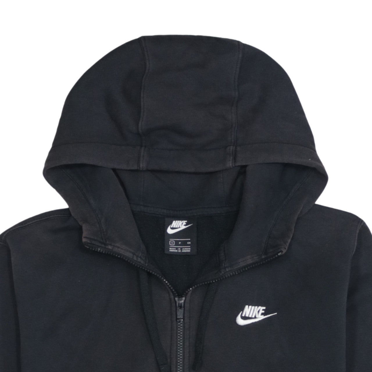Nike Men's Black Full Zip Hoodie Size S Regular Fit Fleece Sweatshirt